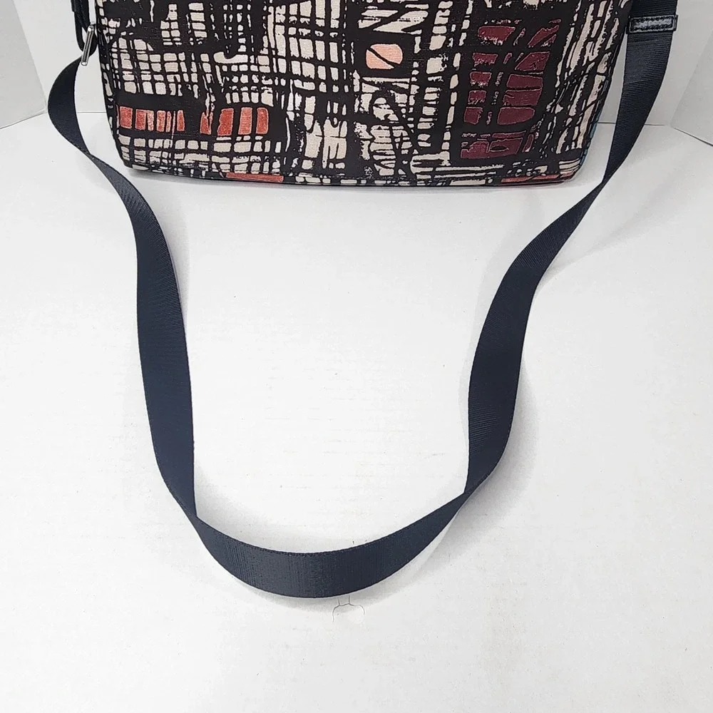 TUMI Abstract Pattern Laptop Bag Nylon Padded Compartments Removable Strap